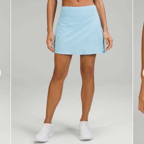 lululemon athletica Dresses & Skirts - Lululemon Pace Rival Mid-Rise Skirt *Extra Long tennis skort  Pastel Blue sz 8